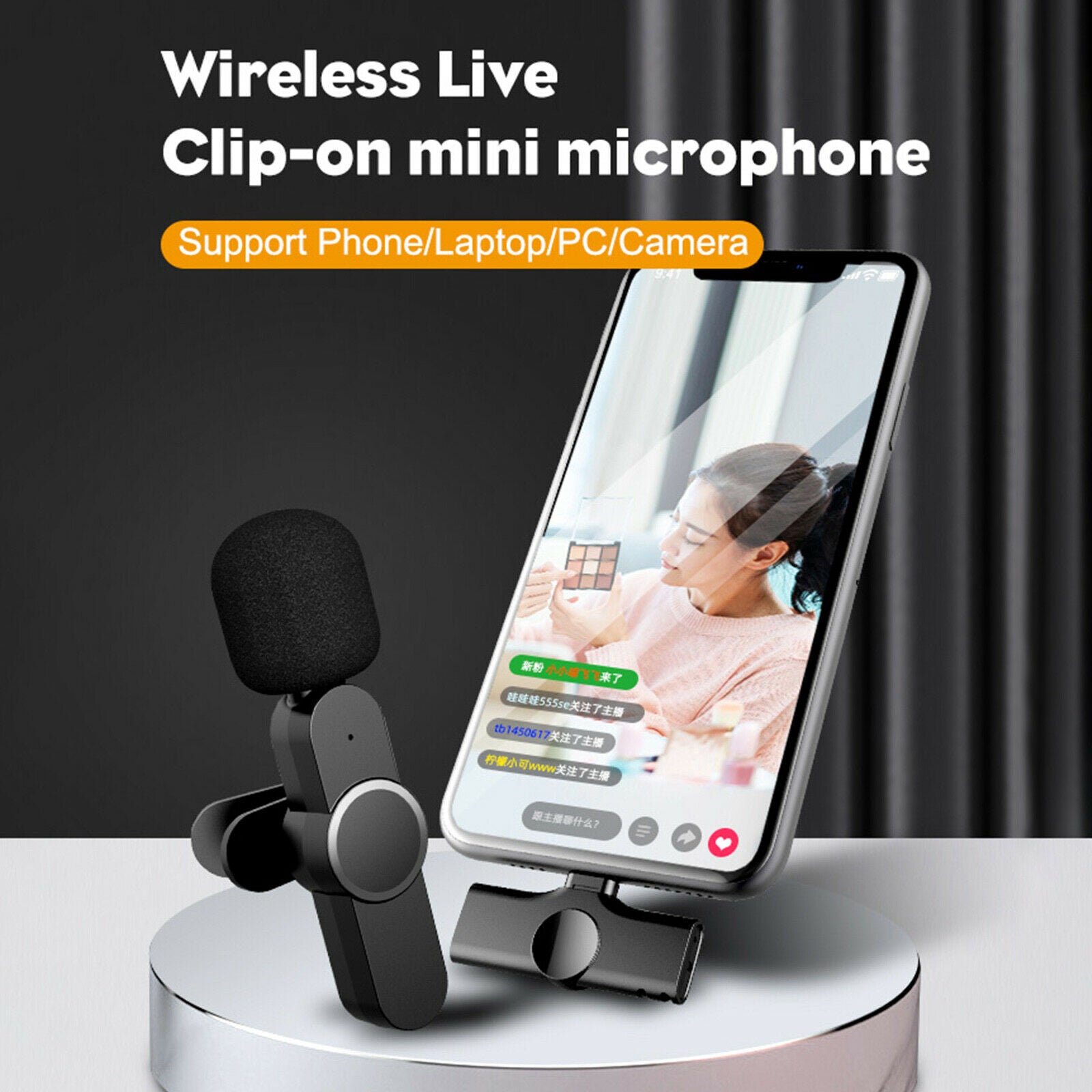 Trådløs Lavalier Mikrofon Mic til C-Type eller iPhone iPad Vlog Live Stream YouTube Tiktok - LifafaDenmark Aps