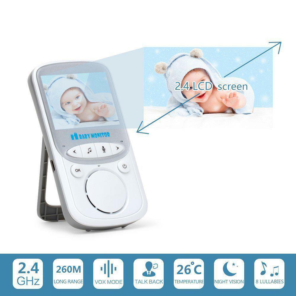 Baby Monitor Trådløs LCD Audio Video Bærbar Baby Camera Walkie Talkie
