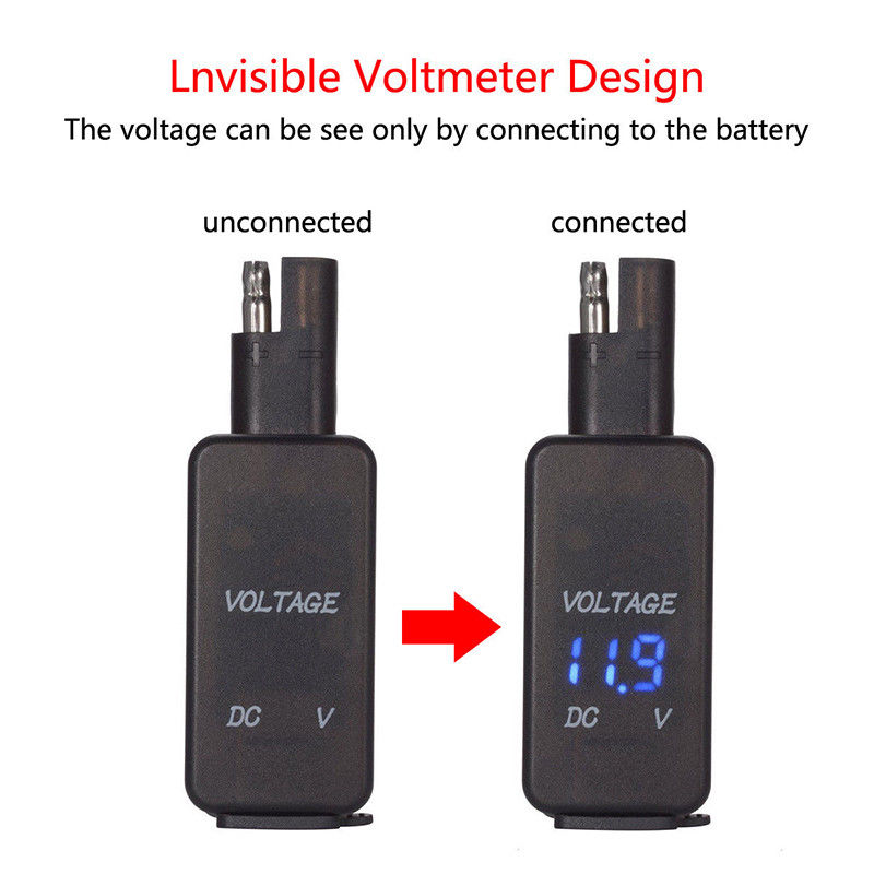 Motorcycle SAE to USB Cable Adaptor Dual USB Port Voltmeter & Cell Phone Charger - Lifafa Denmark