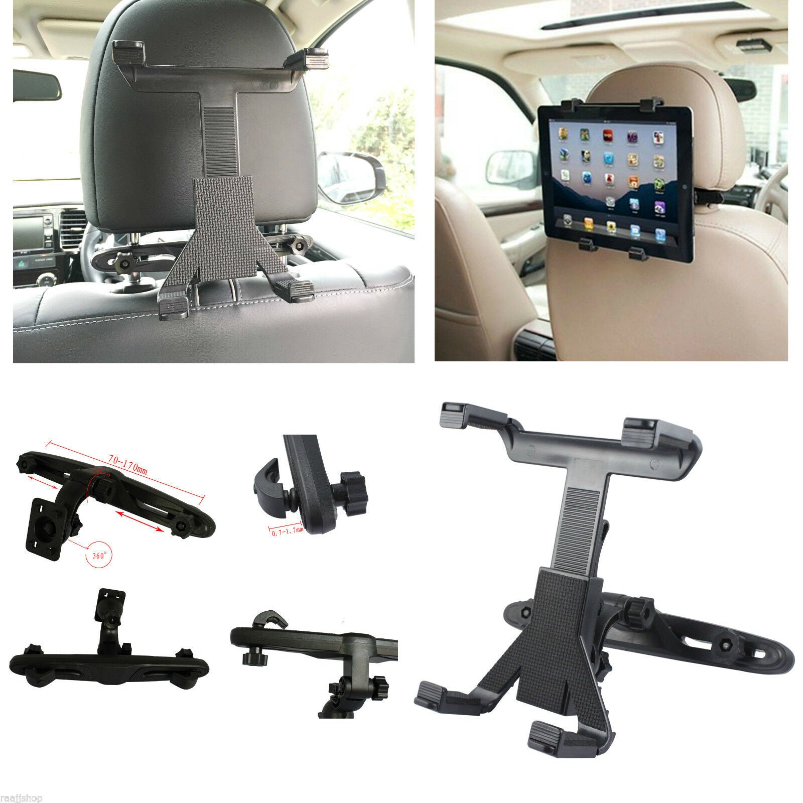 Universal Headrest Seat Car Holder Mount for 7 -10" inch screen iPad / Tablets - Lifafa Denmark