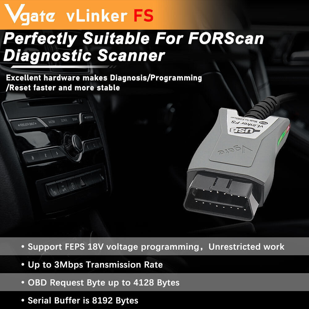 Vgate vLinker FS For FORScan Adapter HSMS-CAN OBD2 Diagnostic Scanner