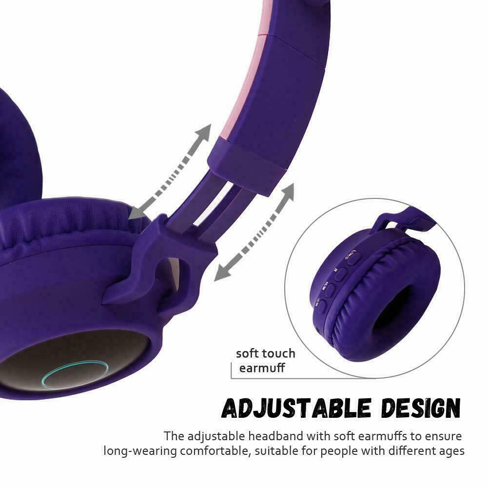 Bærbare trådløse høretelefoner Bluetooth-headset LED-musikhøretelefoner Børn - Lifafa Denmark