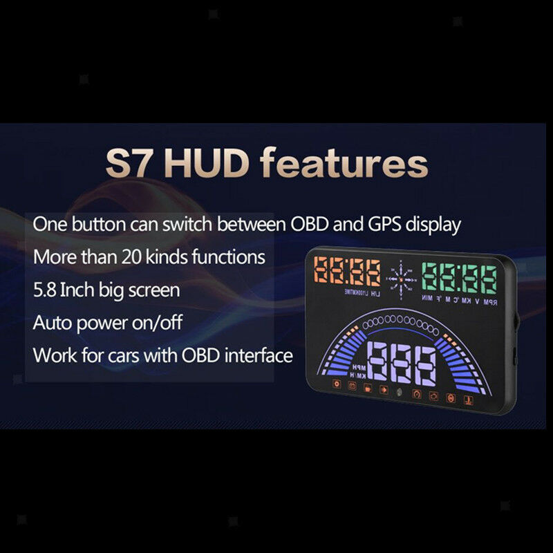 Auto HUD Head Up Display OBD2 Auto Gauge 5.8 "Dash-skærm Indbygget GPS - Lifafa Denmark