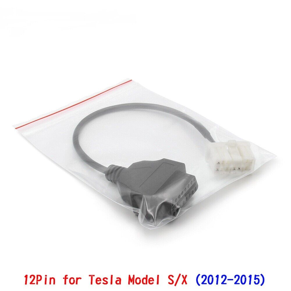 12-benet hunstik OBD II diagnostisk værktøjskabel til Tesla Model S X - LifafaDenmark Aps