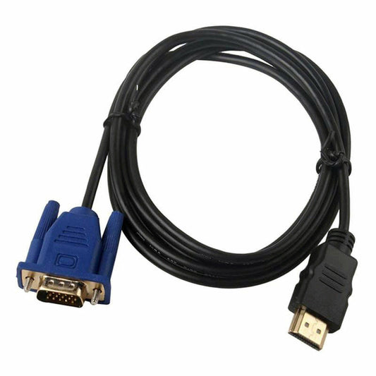 1,8M HDMI VGA-kabel D-SUB 15-pin videoadapter HDMI-kabel til PC HDTV - LifafaDenmark Aps