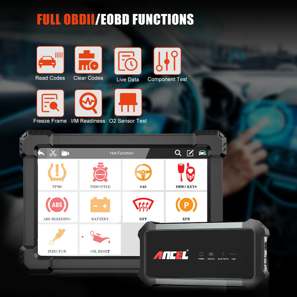 ANCEL X7 All System OBD2 Scanner Auto Diagnostic Tool ABS SAS EPB DPF TPMS IMMO Oil