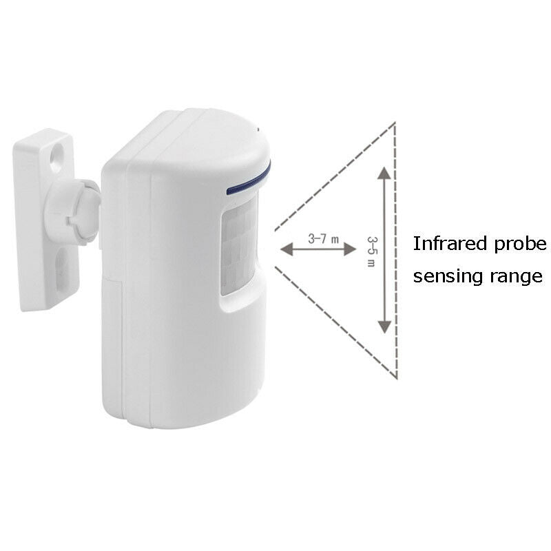 Trådløs Chime LED-dørklokkealarm PIR-bevægelse IR-sensordetektor Alert Hjem Safe 2 sensor + 1 klokke