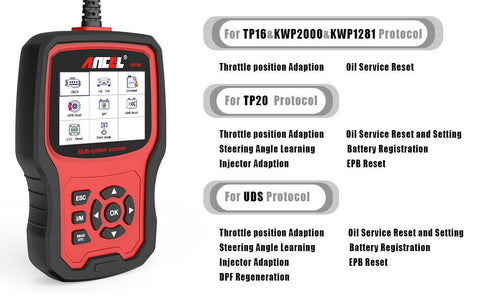 All System OBD2 Scanner DPF EPB TPS Injector Oil Diagnostic Tool for VW