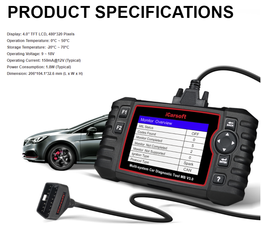 Icarsoft MB V3.0 For Mercedes-Benz Sprinter Smart Multi System Diagnostic Scan Tool - LifafaDenmark Aps