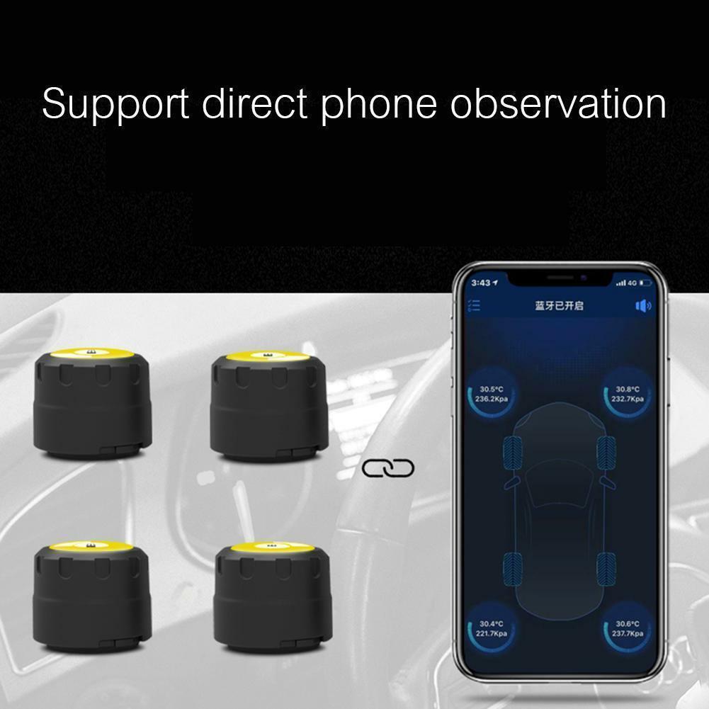 Bil TPMS Bluetooth 4.0 Dæktrykovervågningssystem 4 eksterne sensorer - Lifafa Denmark