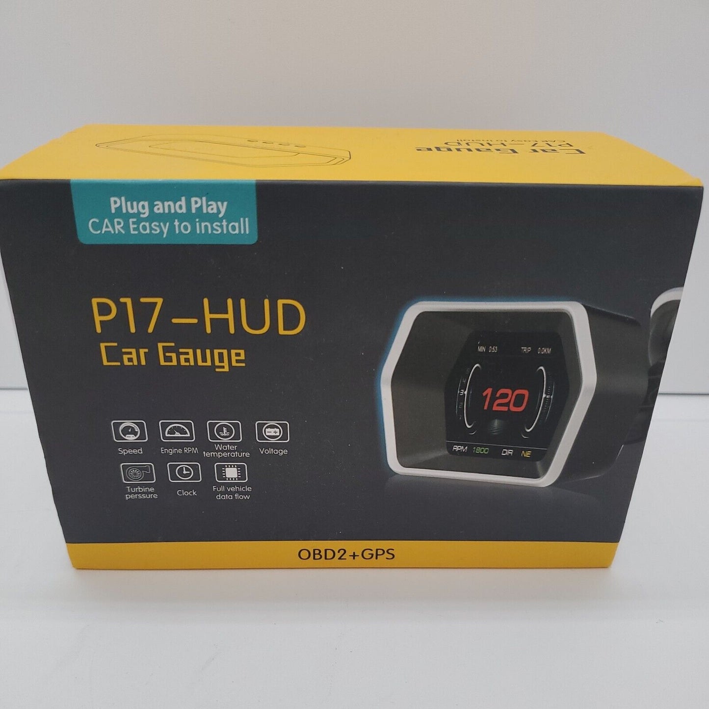 OBD2+GPS Dual System Smart Car Speedometer Heads Up HUD Gauge Skærm Display