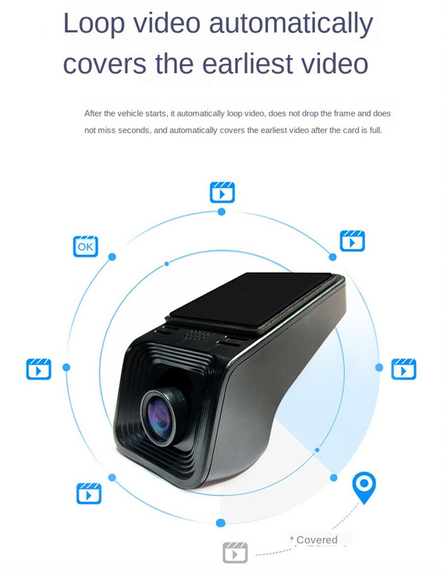 1080P Dash Cam Bil DVR Kamera Videooptager ADAS G-sensor GPS Night Vision USB