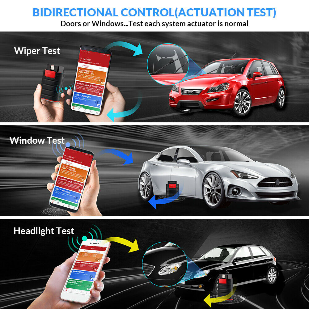 THINKDIAG OBD2 Scanner Bluetooth Car ABS SRS Bidirectional ECU Coding Scan Tool