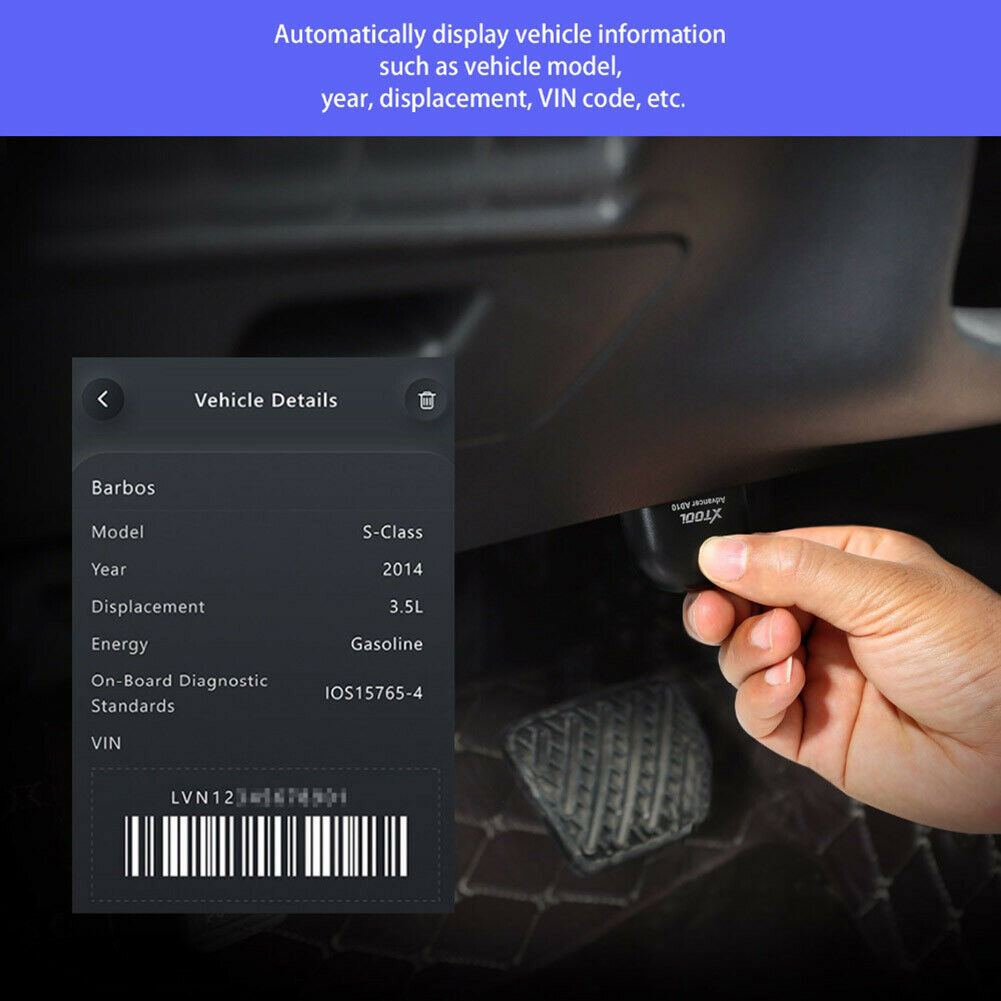 XTOOL AD10 OBD2 diagnostisk scanner Bluetooth 4.2 ELM327 kodelæser til bilkøretøj
