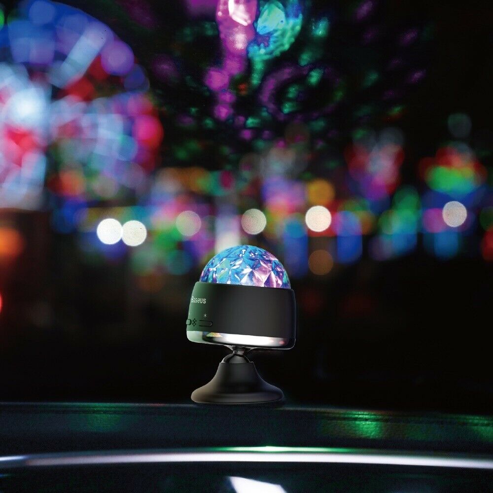 BASEUS Rotary Voice Control Car Crystal Magic Ball Light Stage Party Club Lampe - Lifafa Denmark