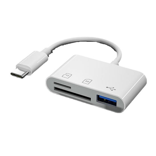 USB 2.0 bærbar kortlæser Type-C til TF CF Advanced Design OTG Adapter - LifafaDenmark Aps