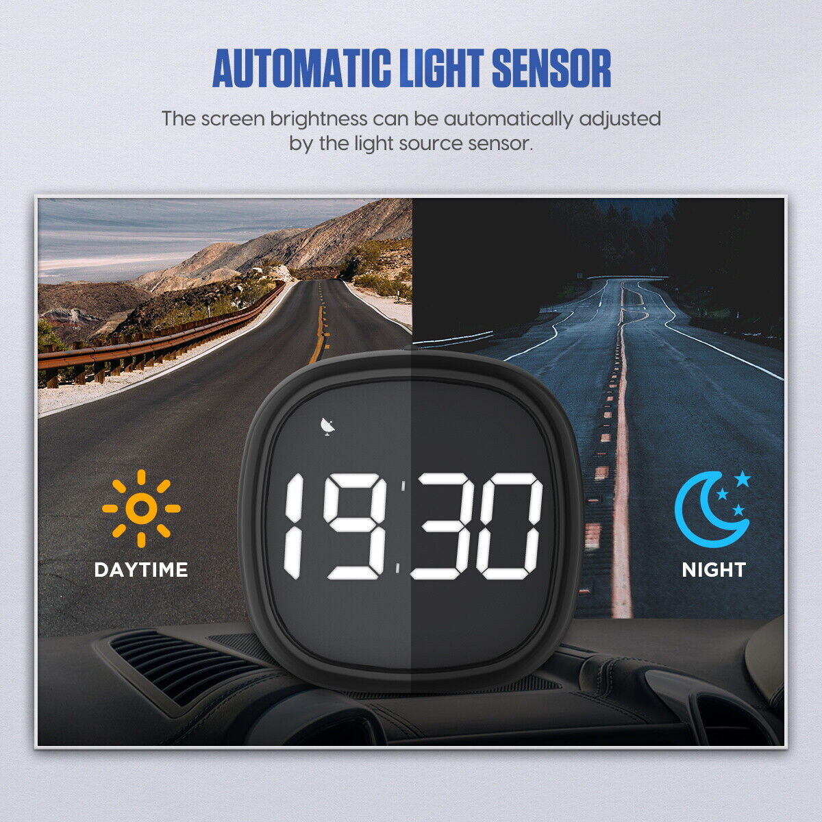 Auto GPS HUD Head Up Display Digital Speedometer Alarm Træt hedspåmind –  LifafaDenmark Aps