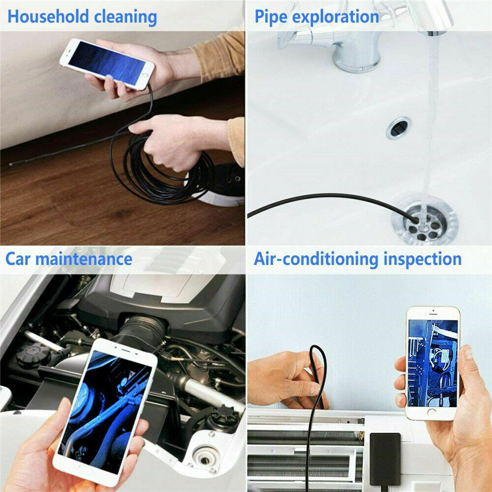 1080P HD Endoscope Wireless Borescope Inspection Camera til iPhone Andriod - LifafaDenmark Aps