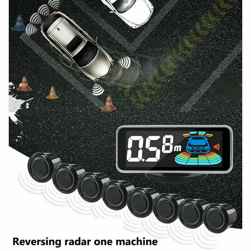 Car Reverse Radar Auto parkerings sensorer LCD-skærm Car Reverse Radar System Alarmsæt ...