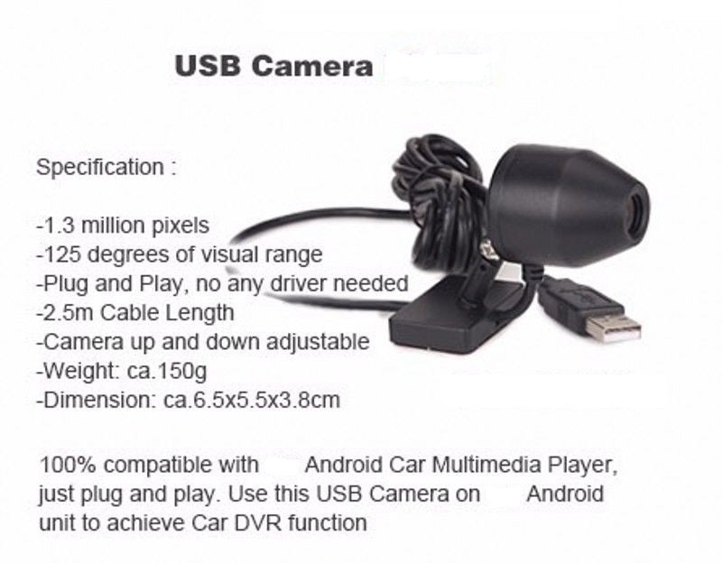 DVR-kamera USB Dash 125 ° Android bil DVD 720P vandtæt optager - Lifafa Denmark