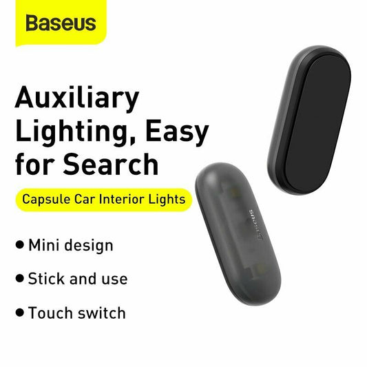 Baseus bærbar 2stk bilinteriør LED lys vandtæt berørings magnetisk lampe - LifafaDenmark Aps
