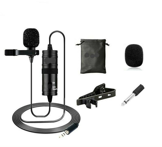3.5mm & 6.5mm Lavalier dobbelt hovedmikrofon for iPhone Samsung DSLR Laptop