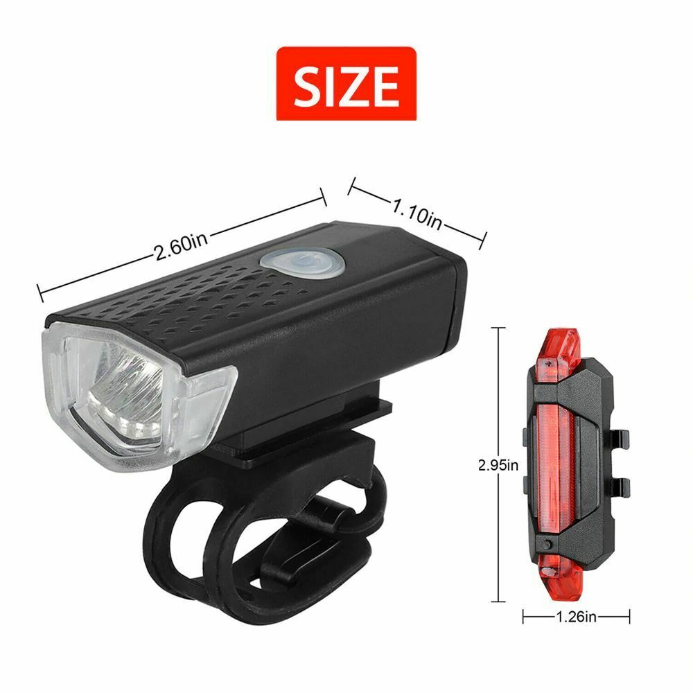 USB Genopladelig LED Cykel Forlygte For og Baglygte