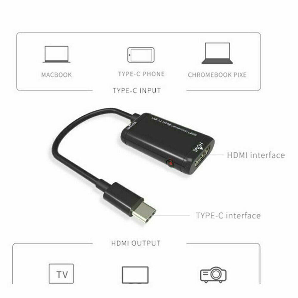Micro USB-C MHL Type C til HDMI HDTV kabeladapter til Android Smart Phone Tablet - Lifafa Denmark