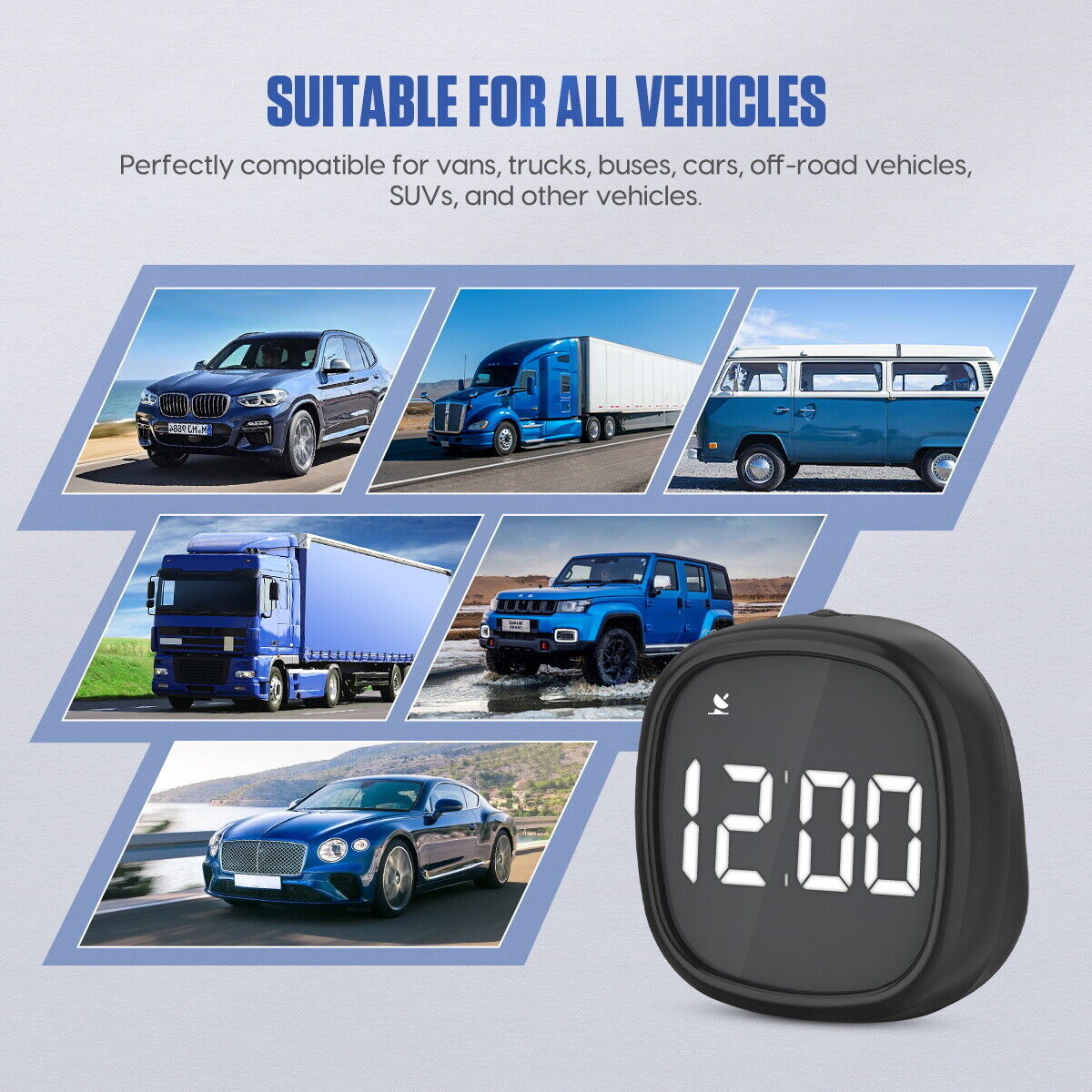 Auto GPS HUD Head Up Display Digital Speedometer Alarm Træt hedspåmindelse om kørsel