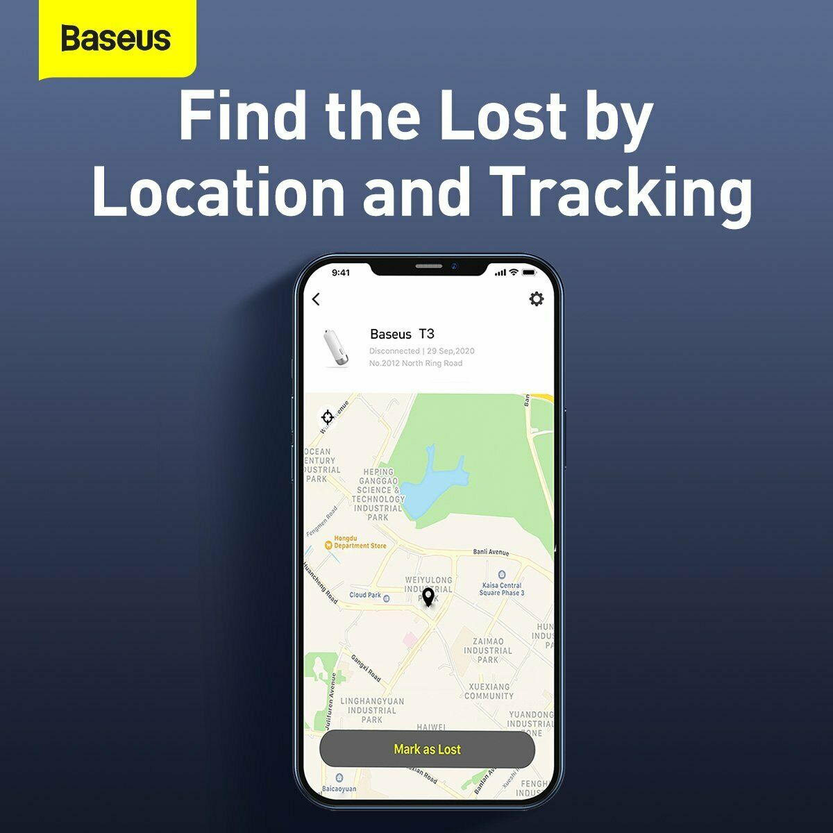 Baseus Bluetooth Real Time Anti Lost Seeker GPS Smart Remote Tracker Finder Device