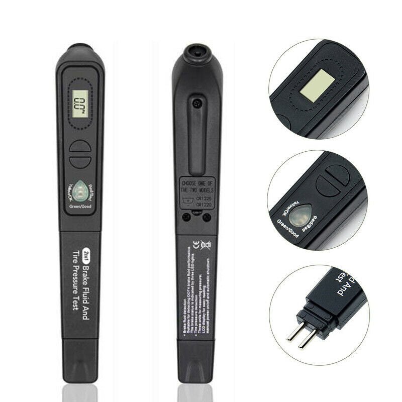 2 IN 1 LCD-skærm Bremsevæske, væske Tester Pen med 5 LED dæktrykstest - Lifafa Denmark