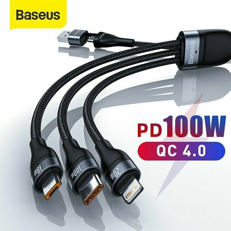 Baseus PD 100W 5 i 1 USB Type-C Micro Hurtig opladnings kabel