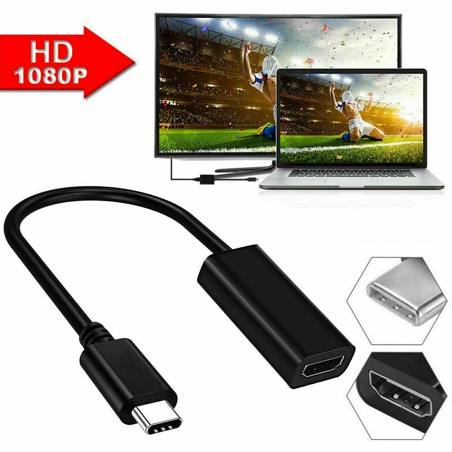 Type C til HDMI USB 3.1 Kabeladapter 4K HD TV Video Converter til telefon Android - Lifafa Denmark