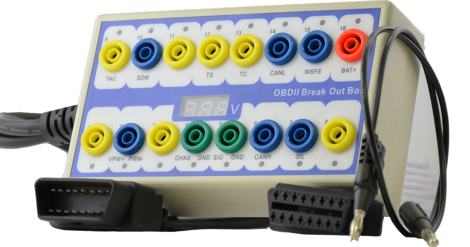 16 Pin OBDII OBD2 EOBD Protocol Diagnostic Detector & Breakout Box Tester - Lifafa Denmark