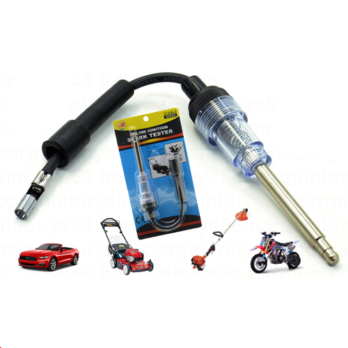 Inline Ignition Spark Plug Tester Car Motorbike Motor Lawn Mower Sparkplug Tool