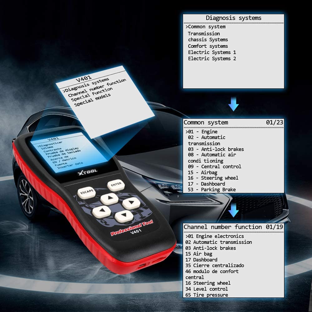 XTOOL V401-OBD2 Auto Code Scanner for VW Audi Seat Skoda Fault code Reader